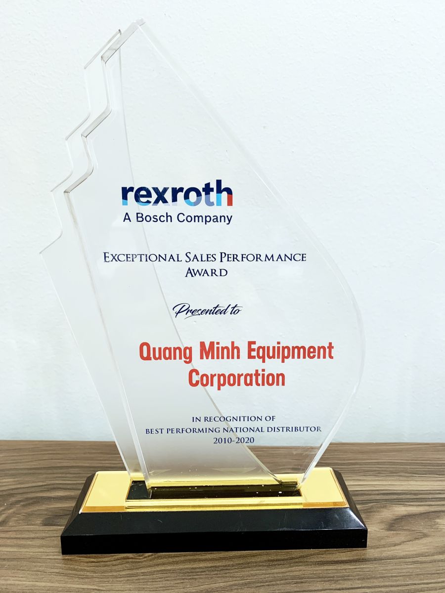 chứng nhận QME đại lý có doanh số cao nhất trong giai đoạn 2010 - 2020 (Rexroth)