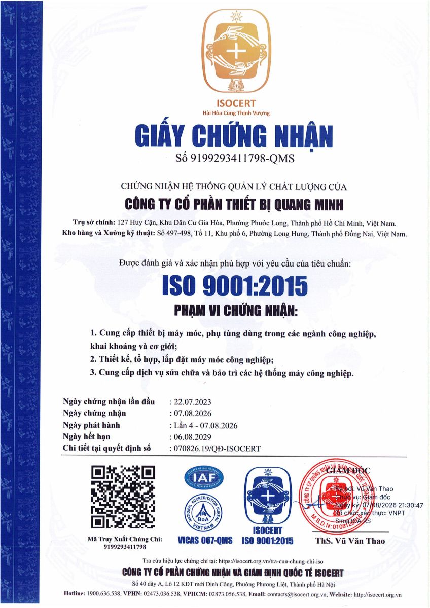 QME Re-certified for ISO 9001:2015 Quality Management System